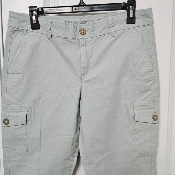 Eddie Bauer Cargo Pants Women’s Size 6 (32x23) Pale Green Cropped Drawstring Leg - Picture 6 of 12